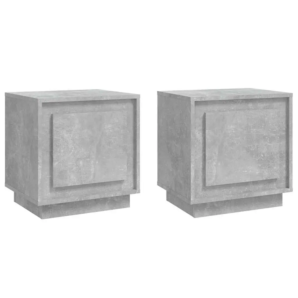 Grey Bedside Cabinet Set with Storage