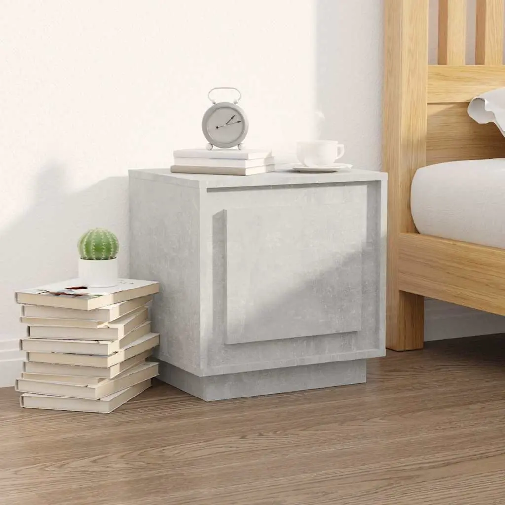 Grey Bedside Cabinet Set with Storage