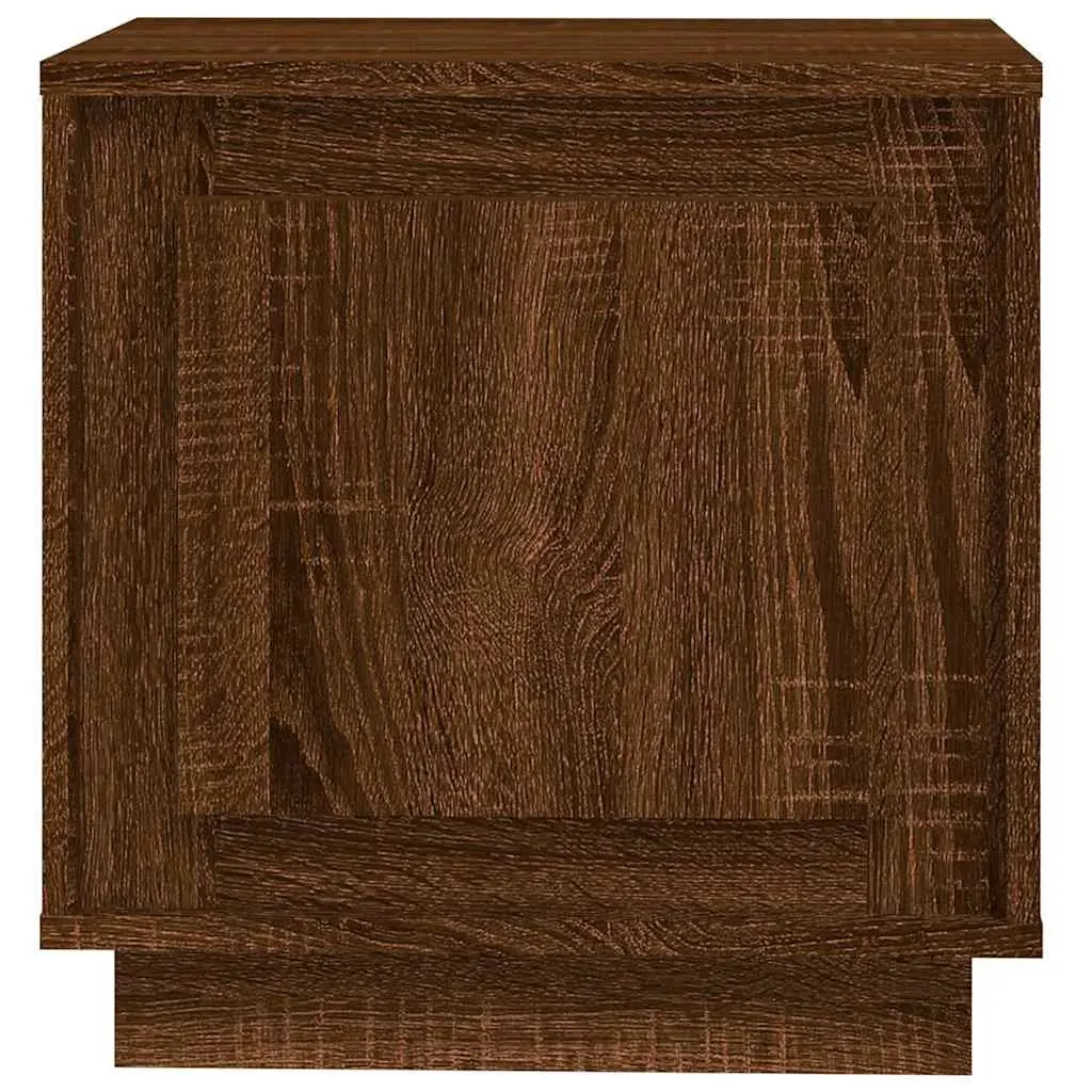 Brown Oak Engineered Wood Bedside Cabinets Set of 2 Modern Nightstand 44x35x45 cm Storage Cabinet