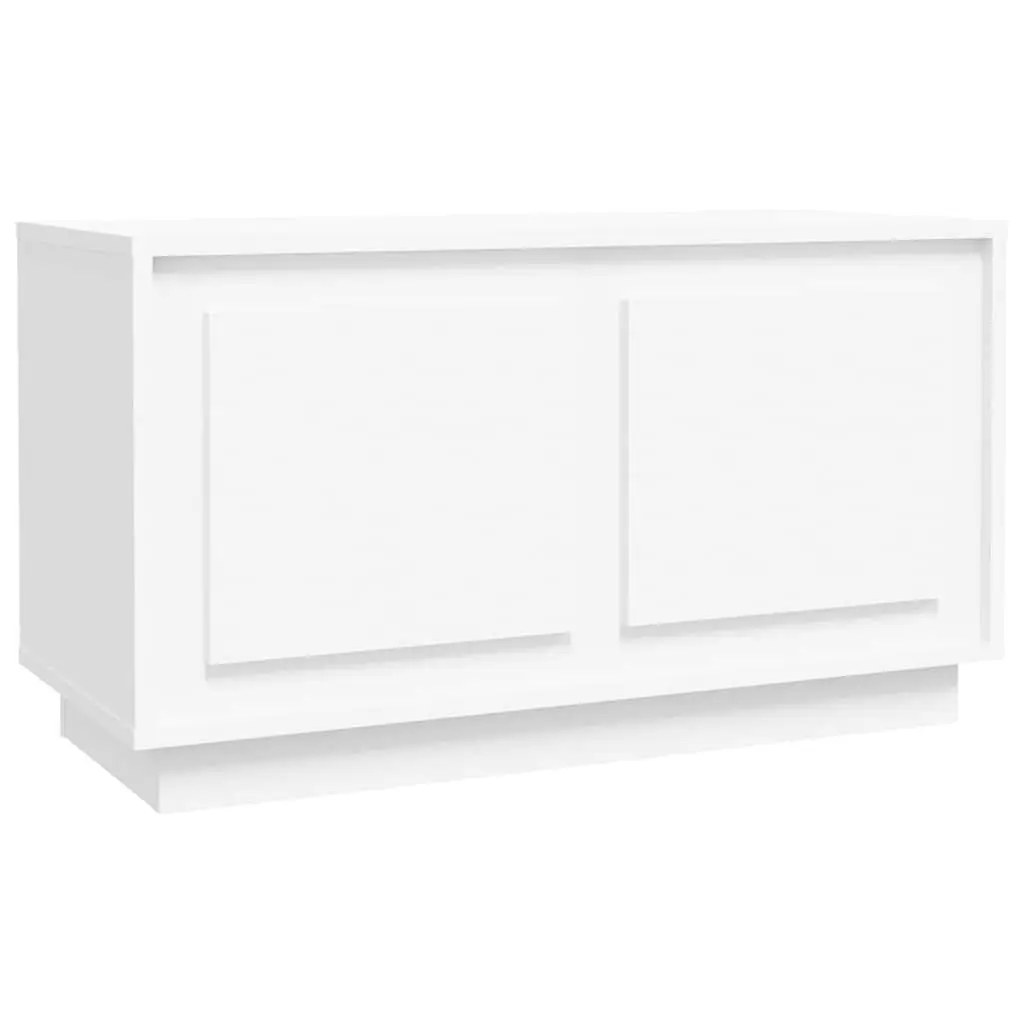 TV Cabinet Engineered Wood 80x35x45cm White Media Unit Storage Furniture
