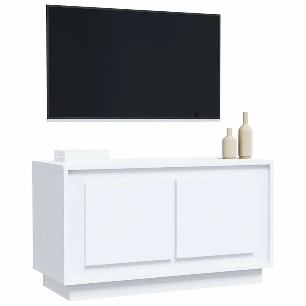 TV Cabinet Engineered Wood 80x35x45cm White Media Unit Storage Furniture