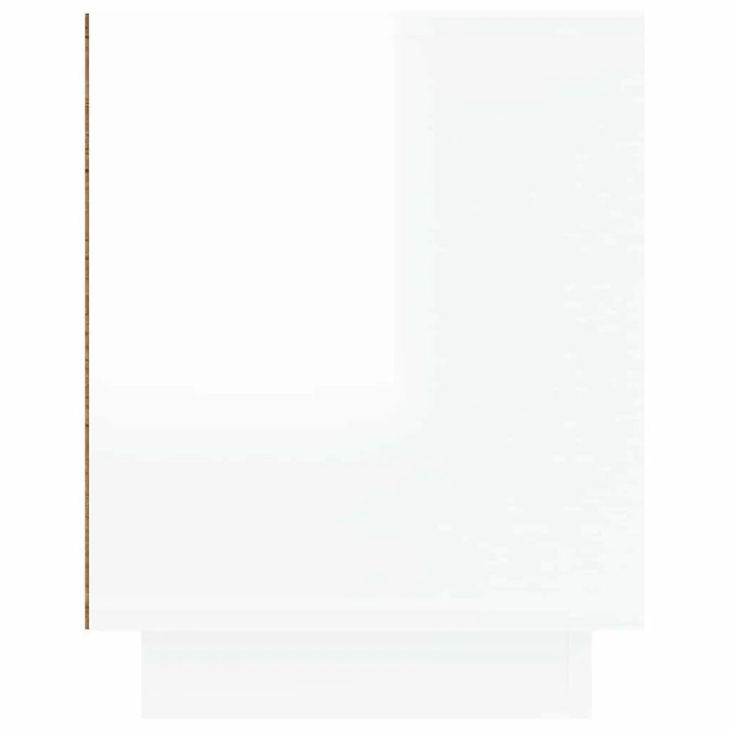 TV Cabinet Engineered Wood 80 x 35 x 45 cm High Gloss White Media Stand Storage Unit Living Room Furniture