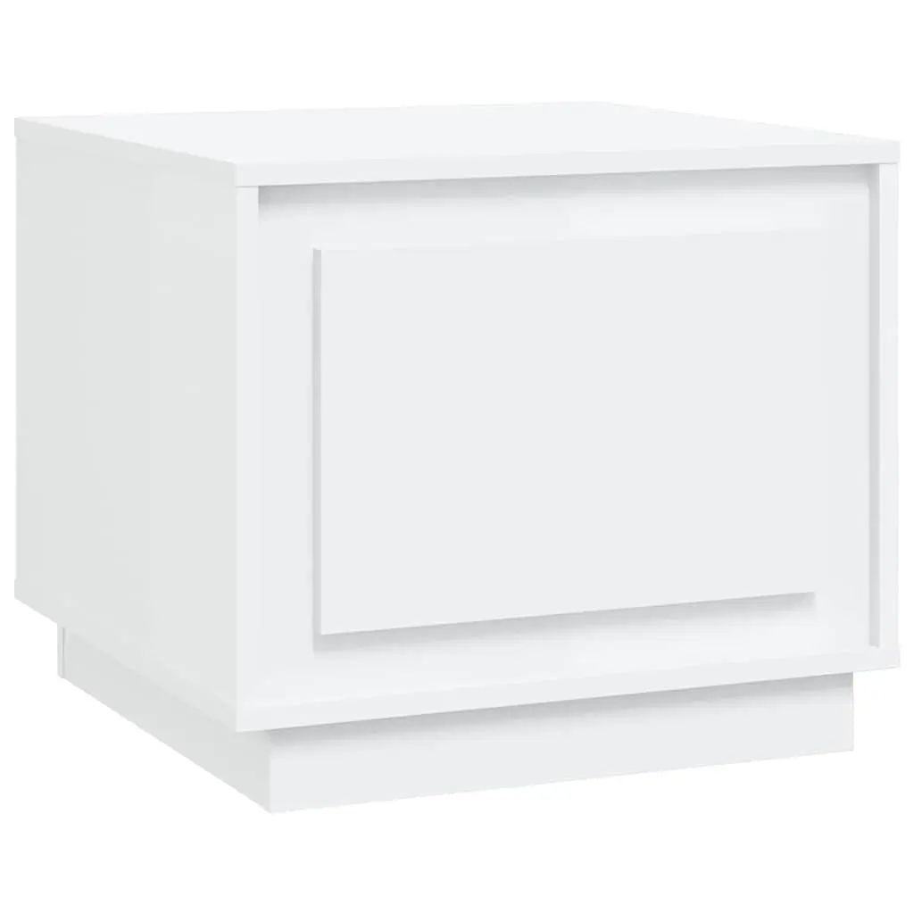 White Coffee Table Storage Cabinet Living Room Accent Furniture Engineered Wood