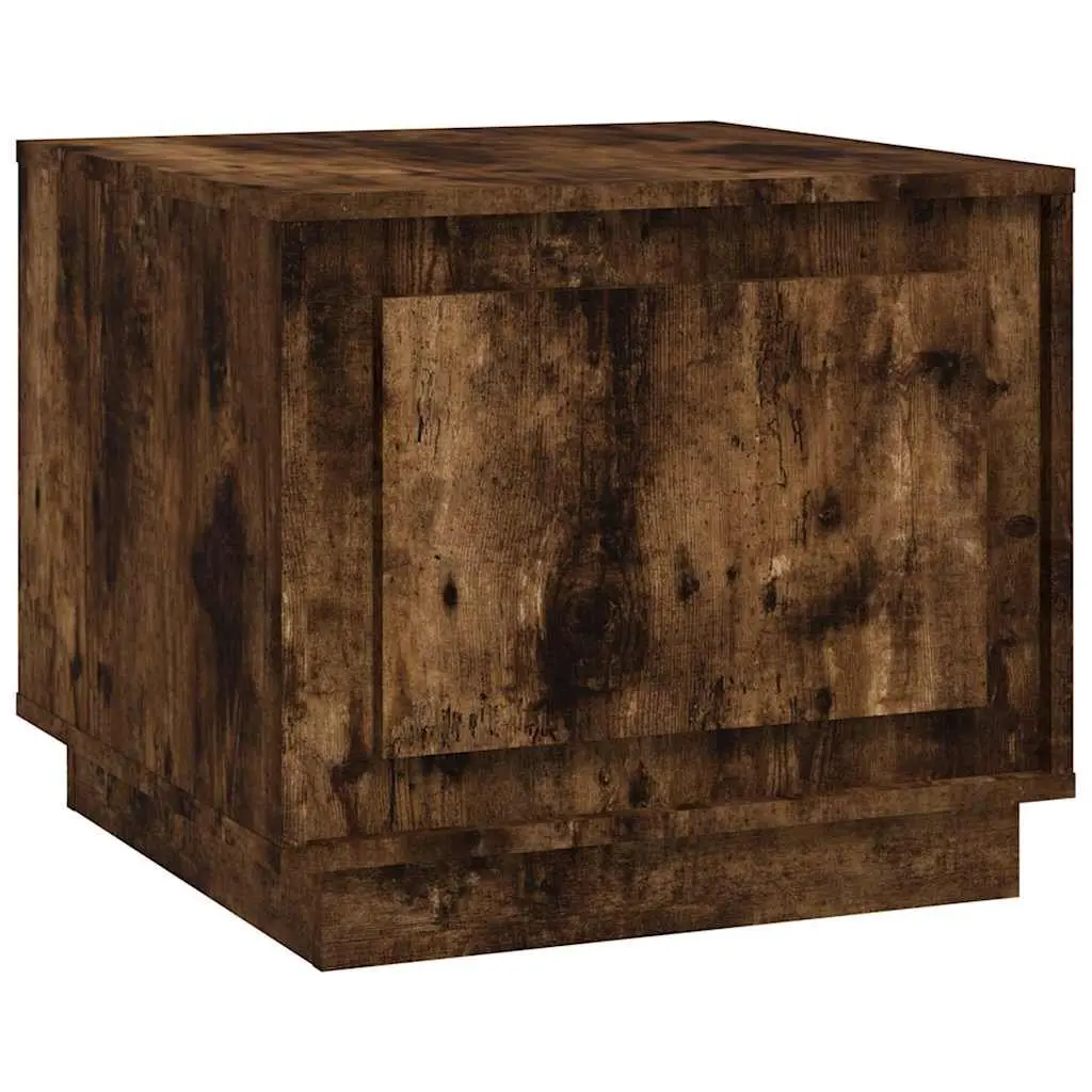 Coffee Table Engineered Wood Smoked Oak 51x50x44cm with Storage Door for Living Room