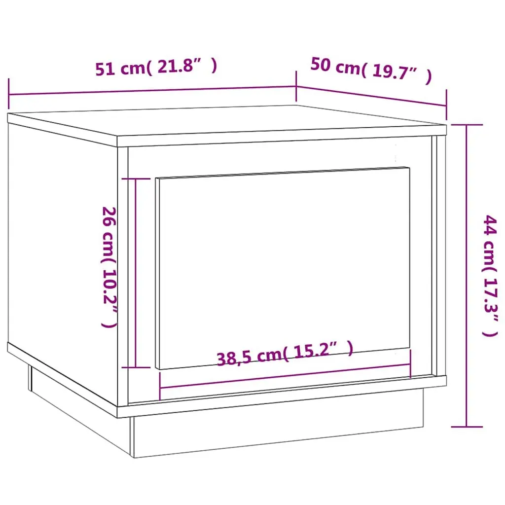 Coffee Table Engineered Wood Smoked Oak 51x50x44cm with Storage Door for Living Room