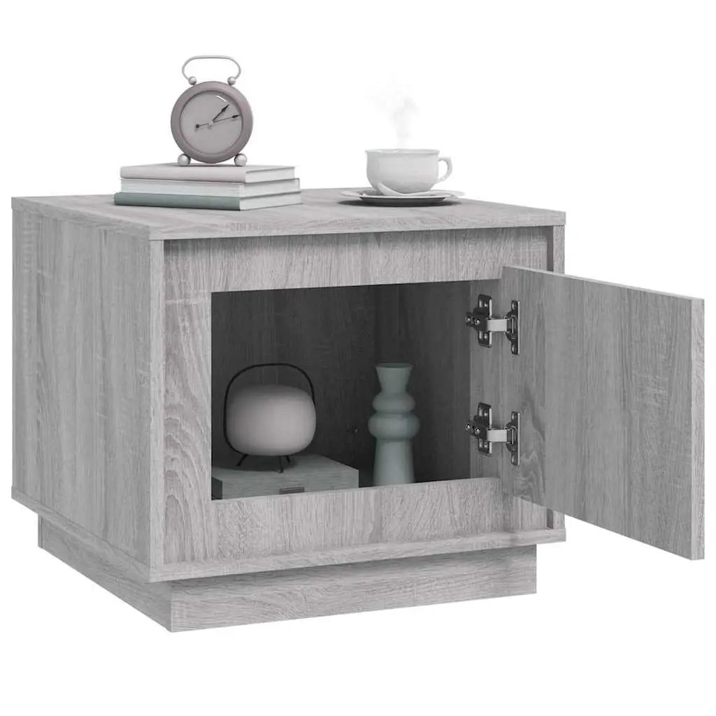 Coffee Table Engineered Wood Grey 51Lx50Wx44H cm Storage Cabinet
