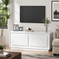 Coffee Table White 102x50x44 cm with Storage Compartments Engineered Wood Accent