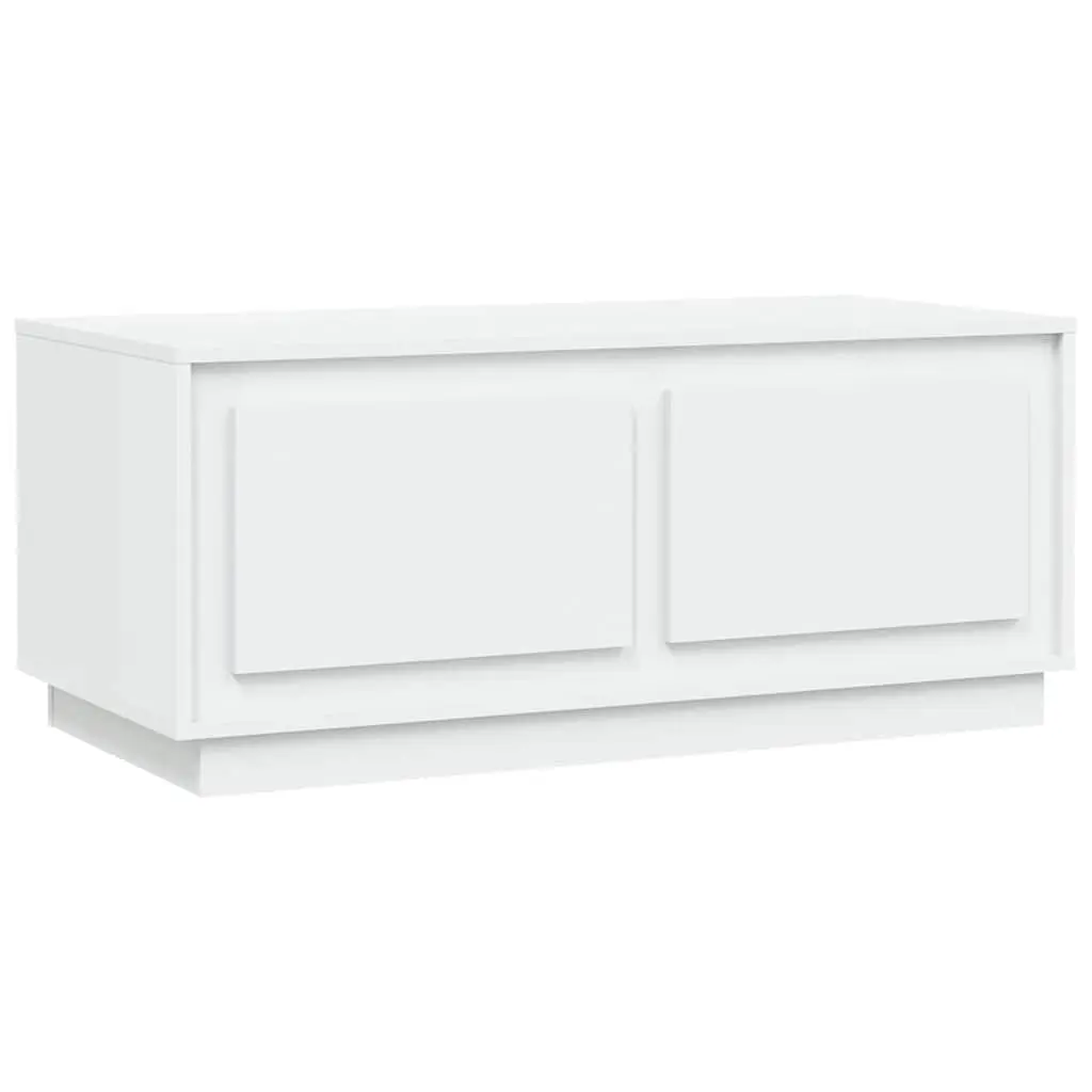 Coffee Table Engineered Wood 102x50x44 cm White with Storage Compartments