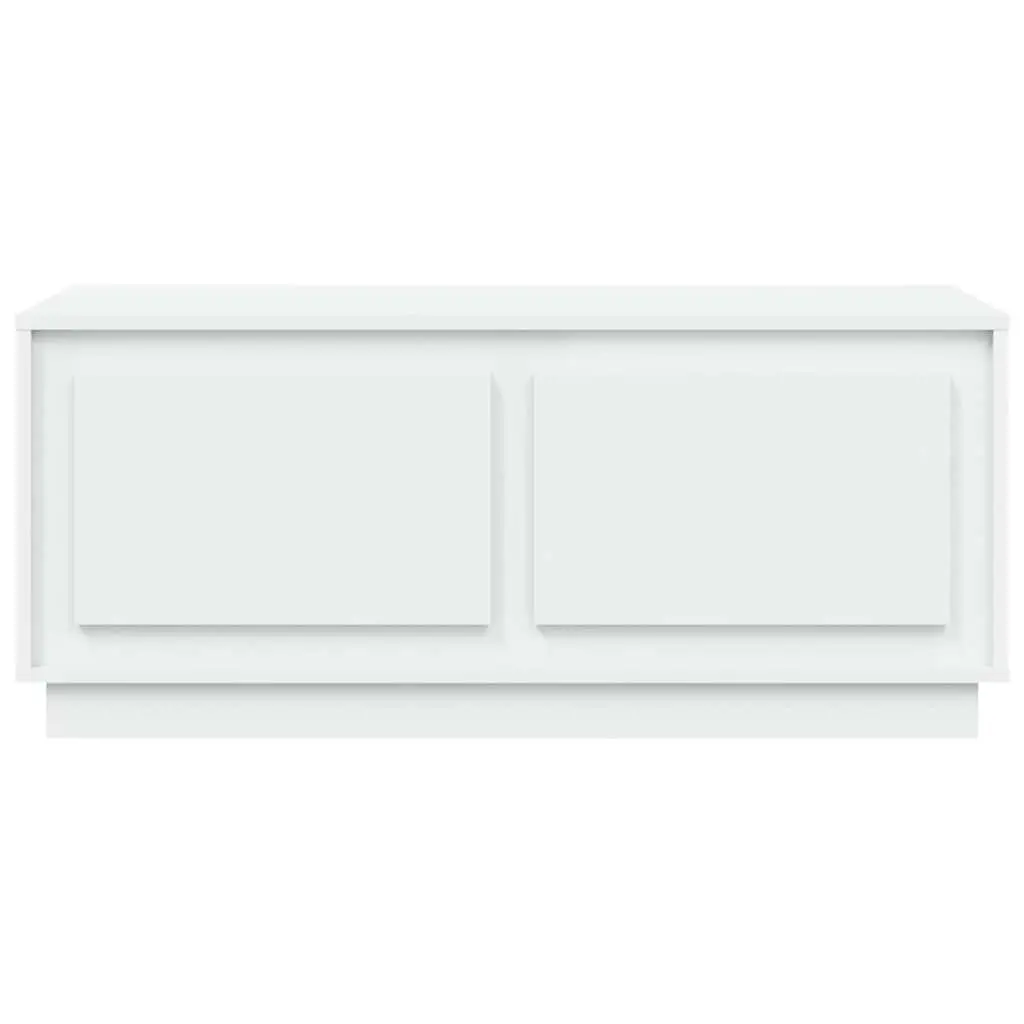 Coffee Table Engineered Wood 102x50x44 cm White with Storage Compartments