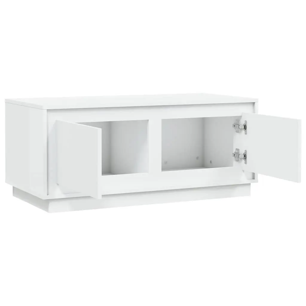 Coffee Table Engineered Wood 102x50x44 cm White with Storage Compartments