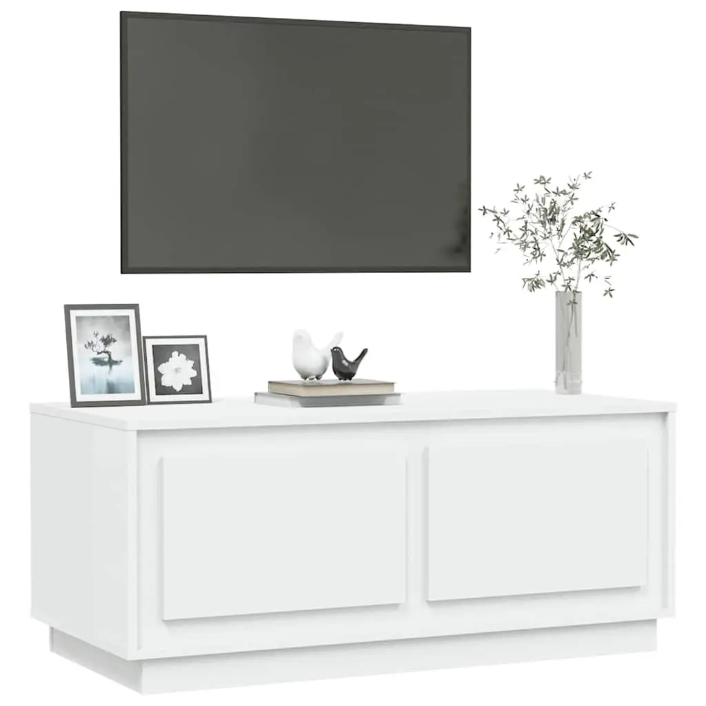 Coffee Table Engineered Wood 102x50x44 cm White with Storage Compartments