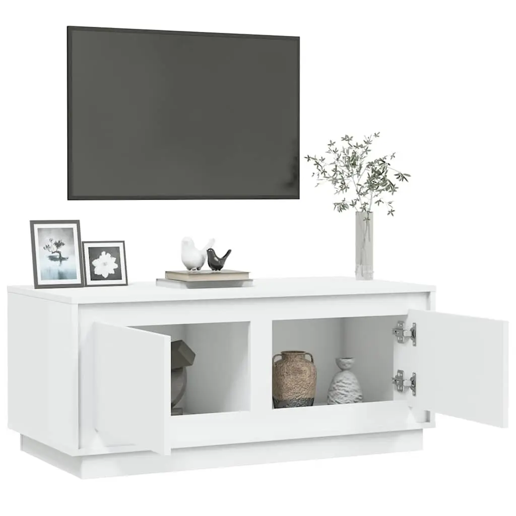 Coffee Table Engineered Wood 102x50x44 cm White with Storage Compartments