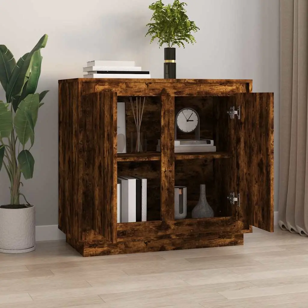 Sideboard Storage Cabinet Brown Engineered Wood 80x34x75cm Buffet Cupboard
