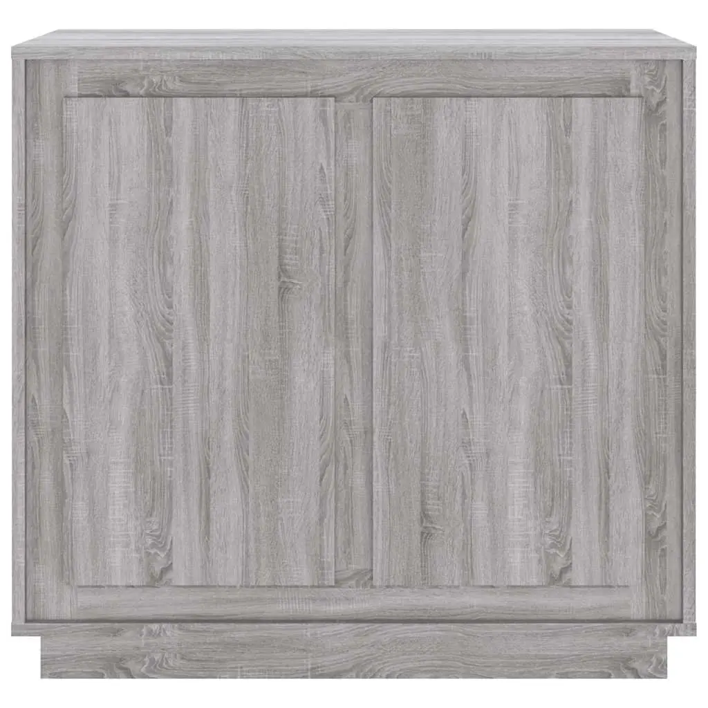 Sideboard Engineered Wood Grey 80x34x75cm Storage Cabinet Compartments