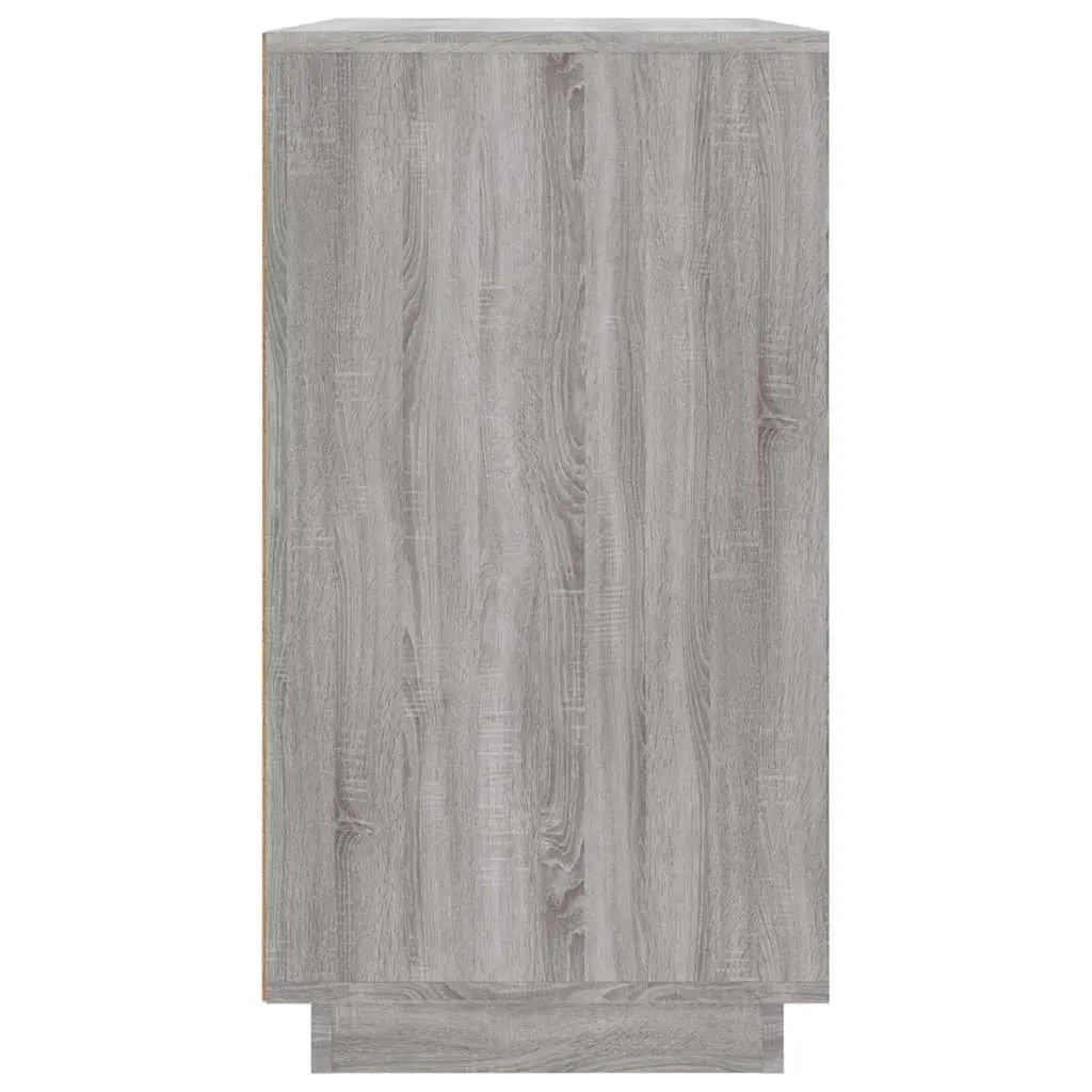 Sideboard Engineered Wood Grey 80x34x75cm Storage Cabinet Compartments