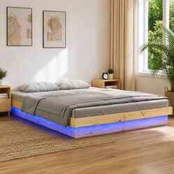Sturdy LED Bed Frame 150x200 cm for Cozy Bedrooms