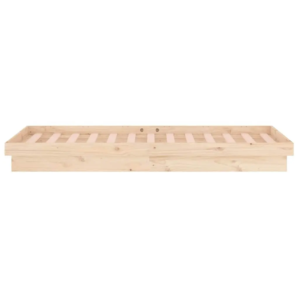 Solid Wood Bed Frame 90x190 cm Brown with LED Lights and Remote Control