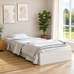 Practical White Bed Frame 90x190 cm for Everyday Use