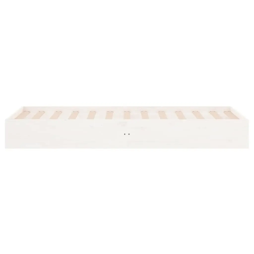 Single Bed Frame Solid Pine Wood 90x190 cm White Slatted Base Modern