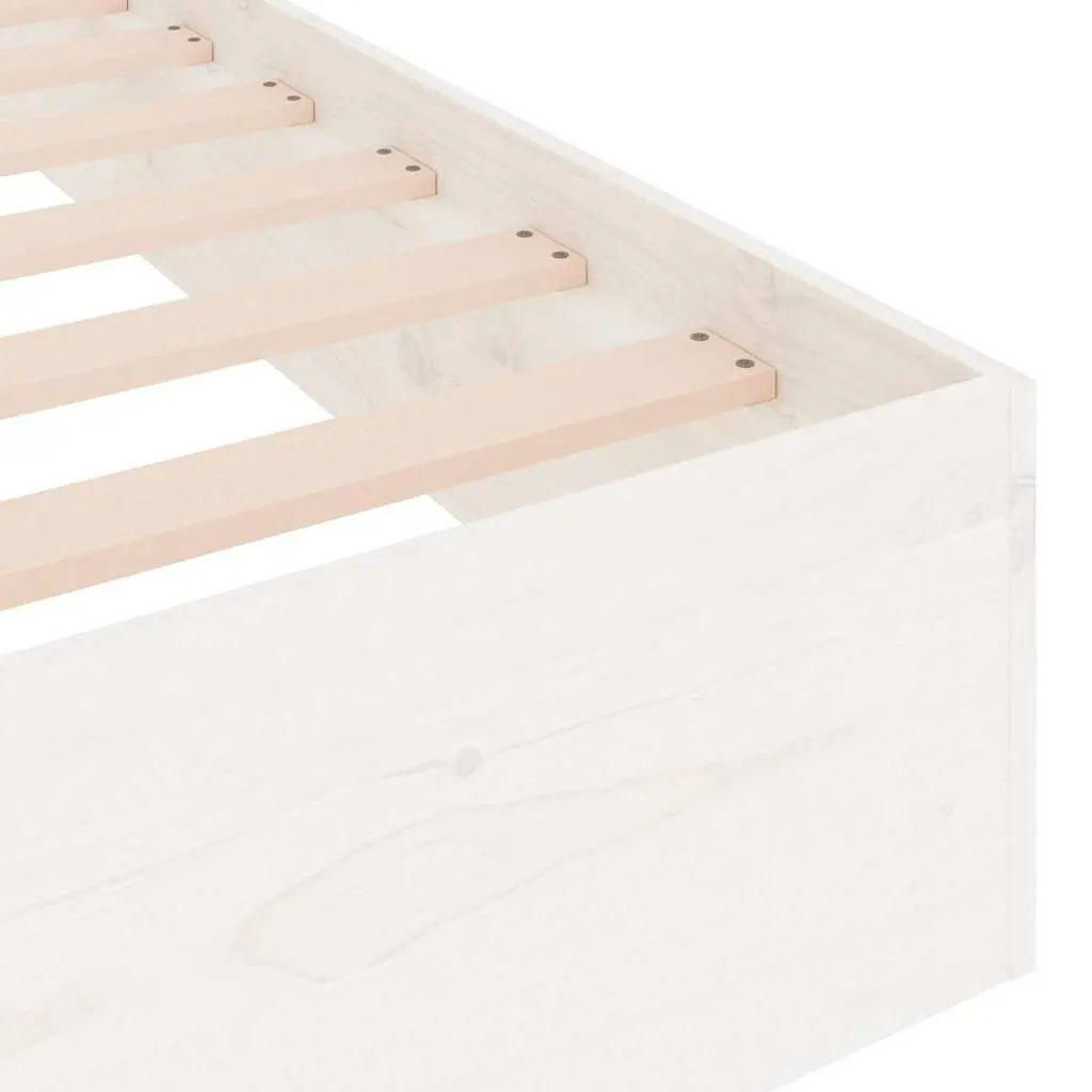 Single Bed Frame Solid Pine Wood 90x190 cm White Slatted Base Modern