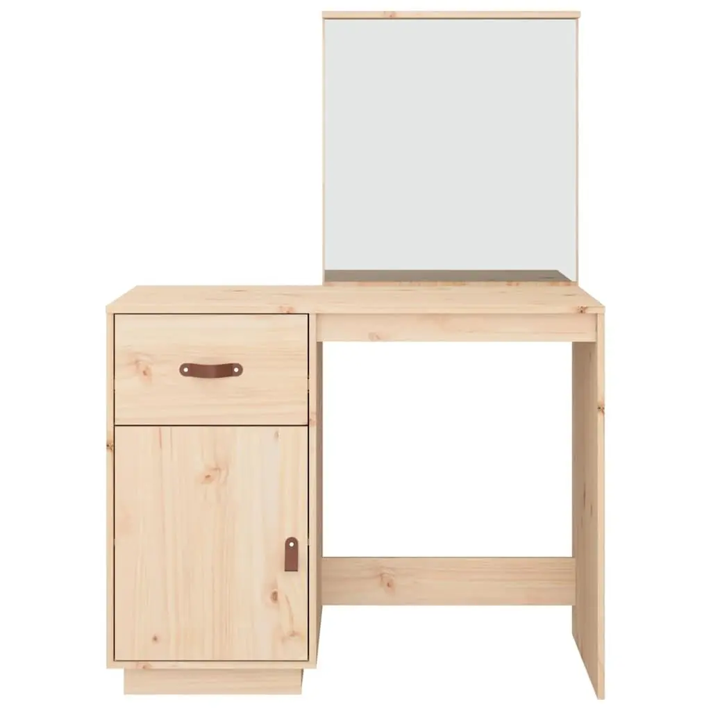 Dressing Table 95x50x134 cm Solid Pine Wood Vanity with Mirror Drawer Storage