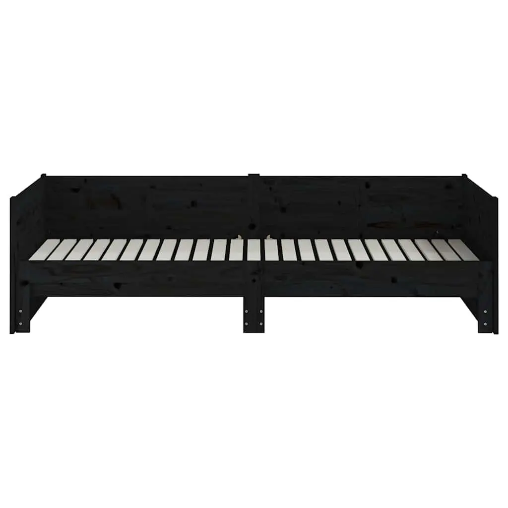 Day Bed Sofa Bed Frame Wooden Convertible 90x190cm Black
