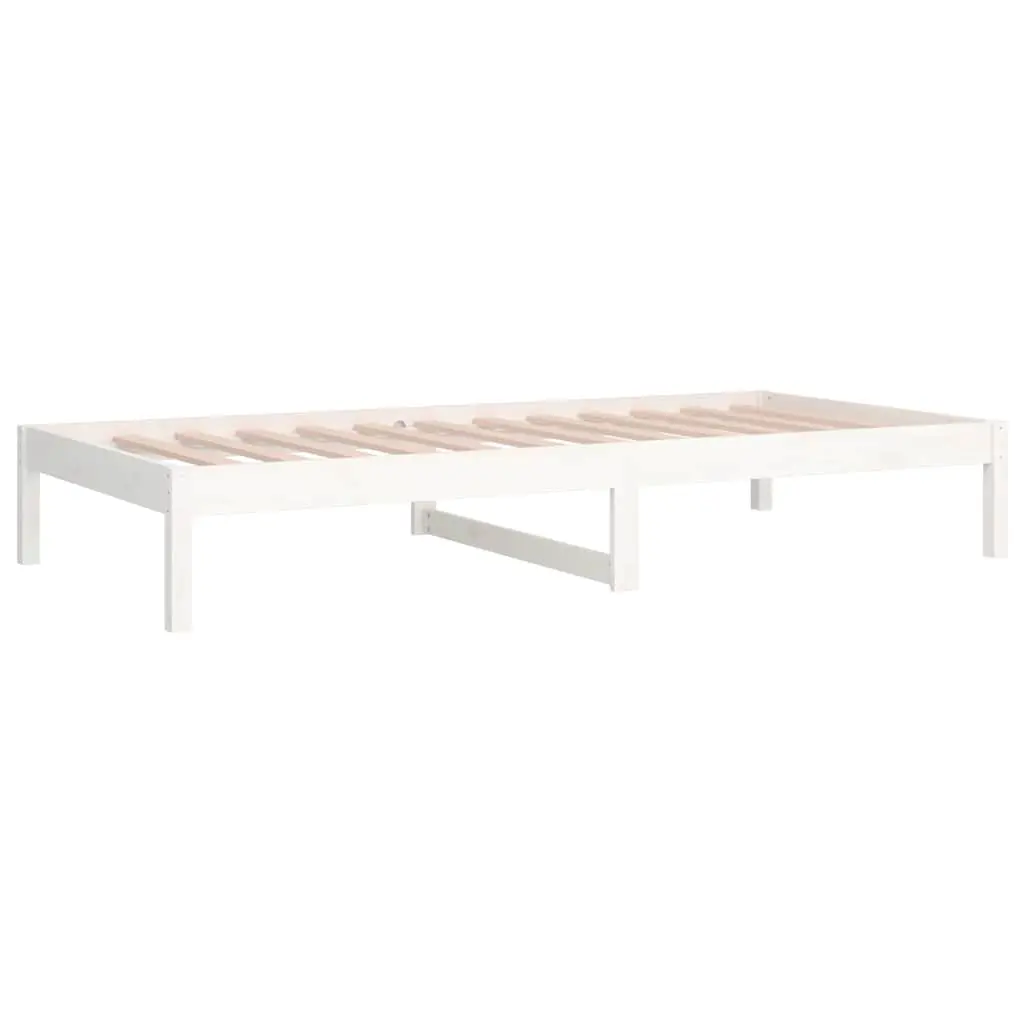 Day Bed Frame Solid Pine Wood 90x190cm White with Under Bed Storage Suitable for Living Room or Bedroom