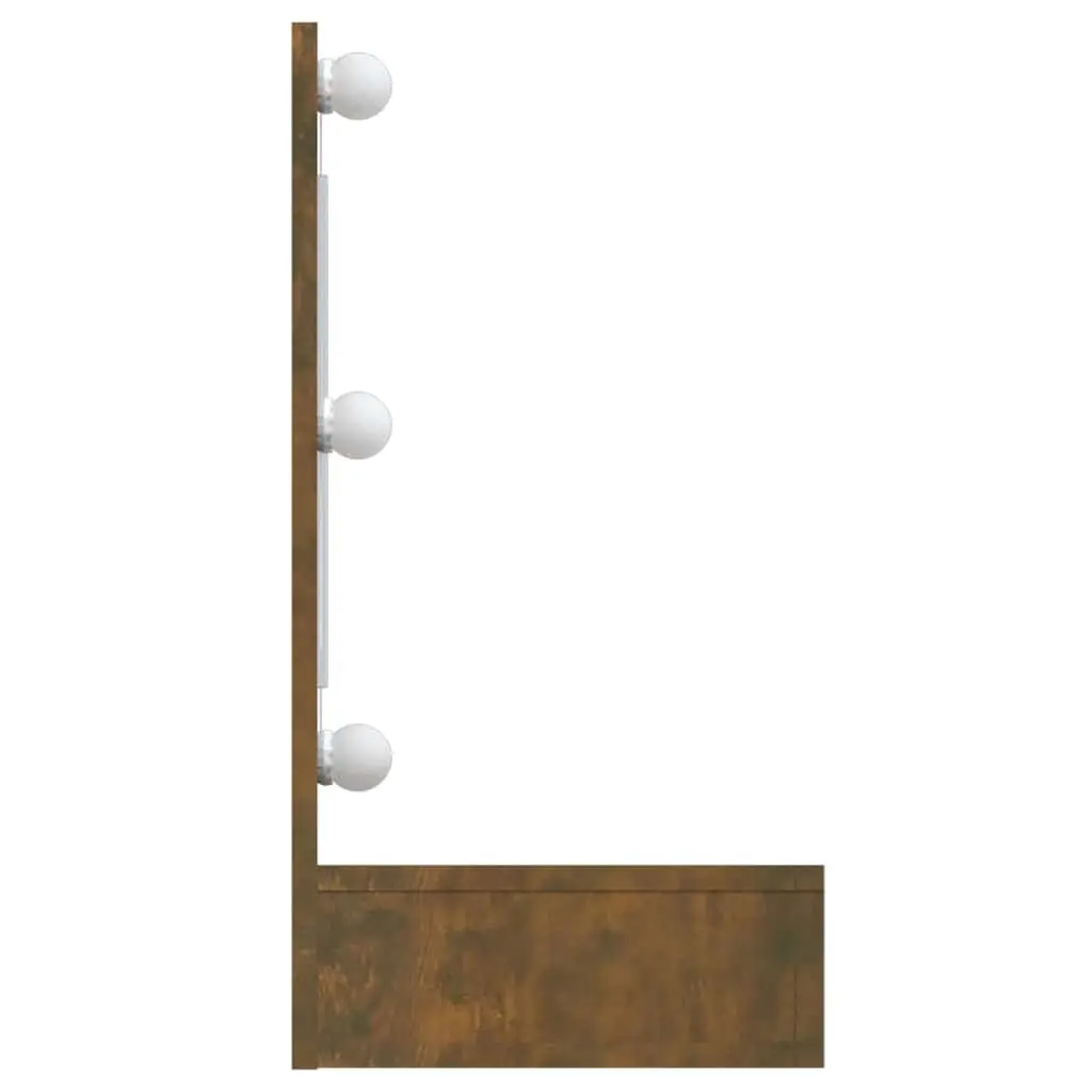 Bathroom Vanity Mirror Cabinet LED Light Engineered Wood 90x31.5x62cm Brown