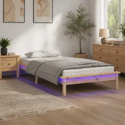 Versatile Solid Wood LED Bed Frame for Any Bedroom