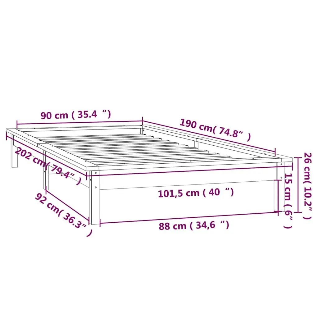 Solid Wood LED Bed Frame for Any Bedroom