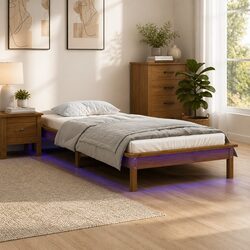 LED Bed Frame for Functional Bedroom Design, 90x190 cm
