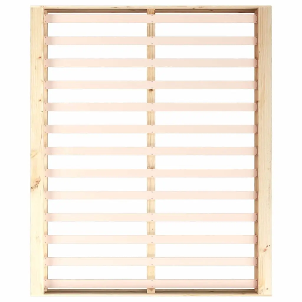 King Bed Frame 183x203cm Solid Pine Wood Slatted Base Brown Bedroom Furniture