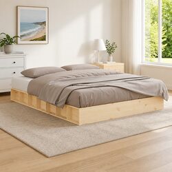 Practical Solid Pine Bed Frame 150x200 cm for Cozy Spaces