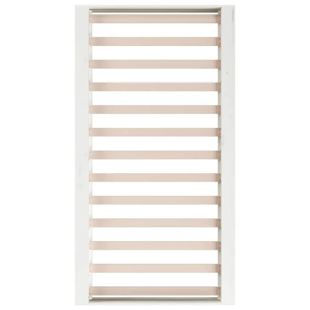 Solid Wood Bed Frame White 135x190 cm Pine Slatted Base Bedroom Furniture