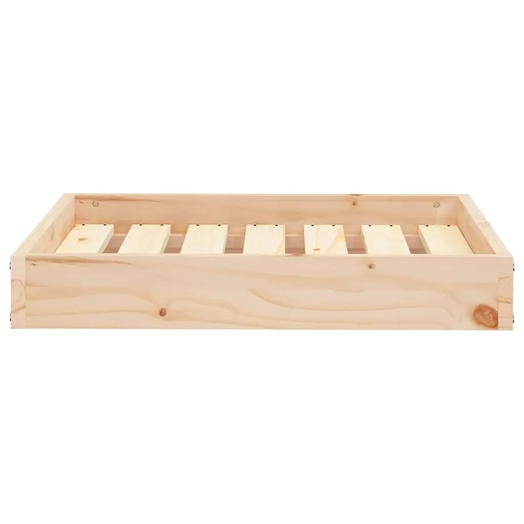 Dog Bed Solid Pine Wood Rectangular 61.5x49x9 cm Brown
