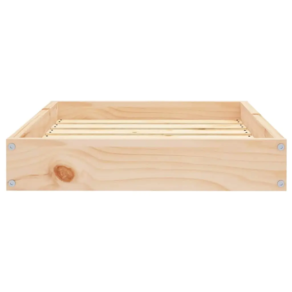 Dog Bed Solid Pine Wood Rectangular 61.5x49x9 cm Brown