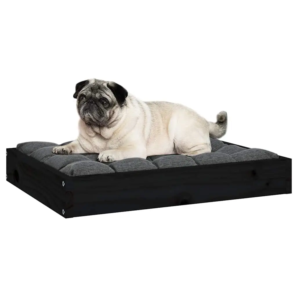 Dog Bed Wooden Frame Rectangular Black