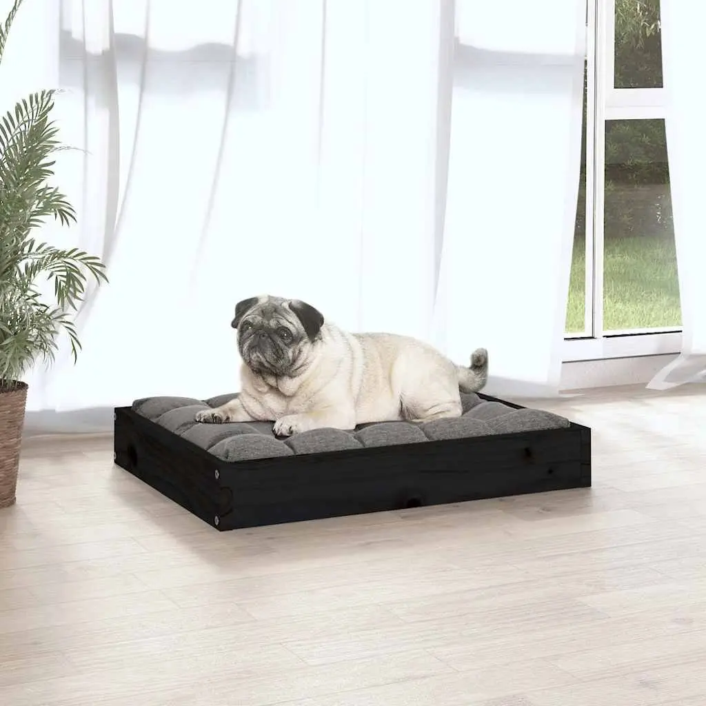 Dog Bed Wooden Frame Rectangular Black