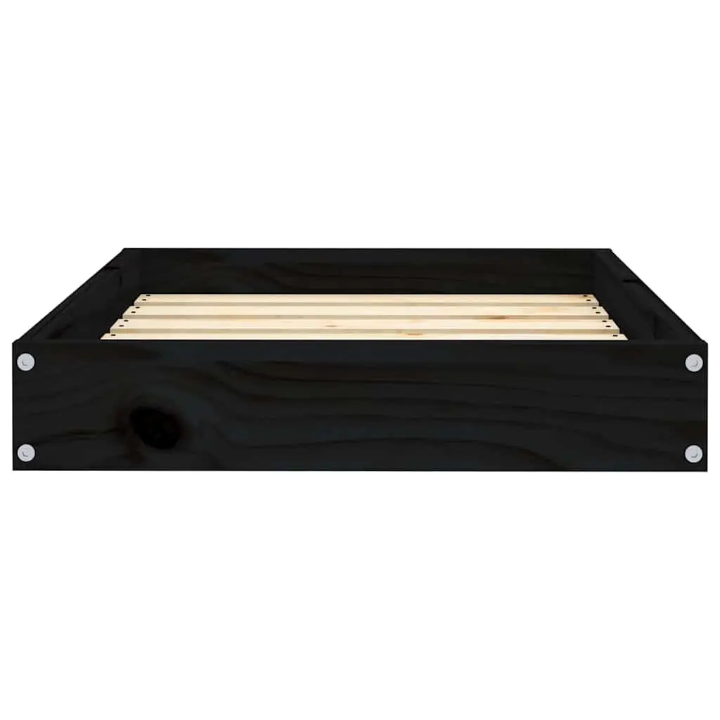 Dog Bed Wooden Frame Rectangular Black