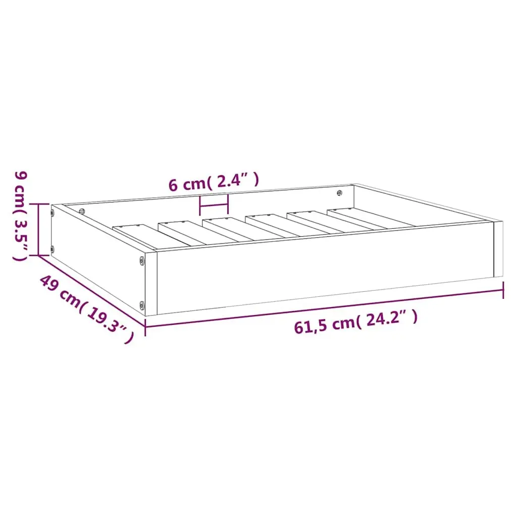 Dog Bed Wooden Frame Rectangular Black