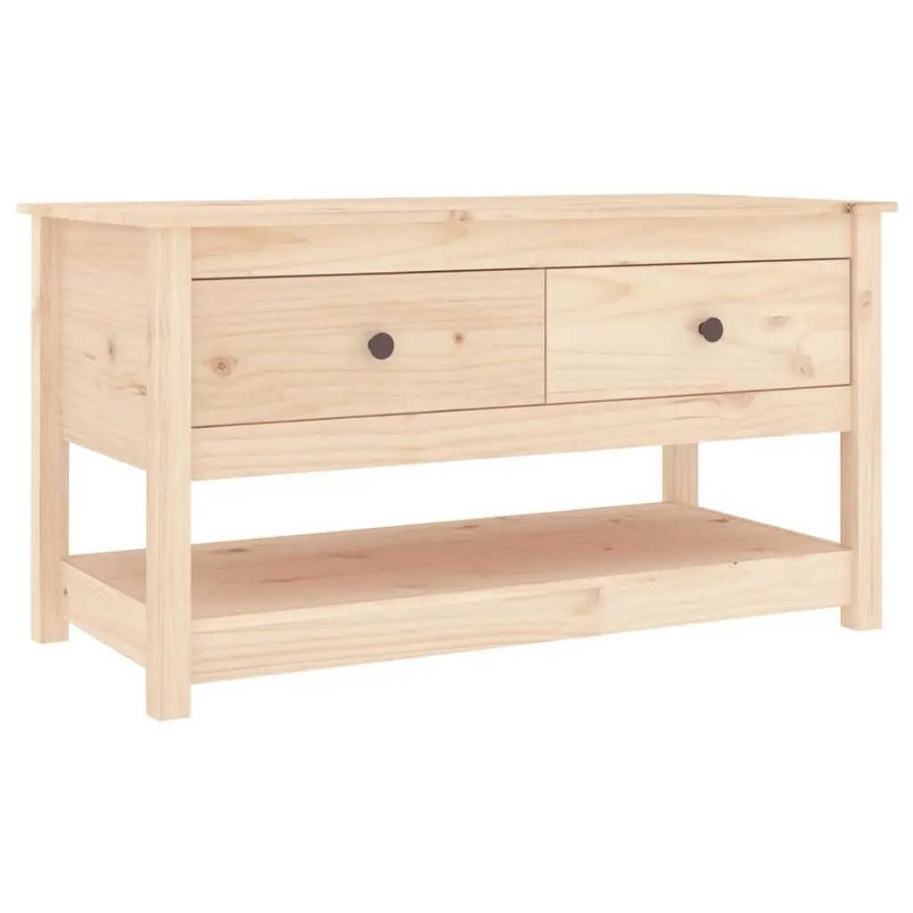 Coffee Table Solid Pine Wood Brown 102x49x55cm with Storage Drawers Open Shelf