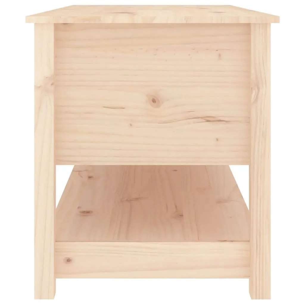 Coffee Table Solid Pine Wood Brown 102x49x55cm with Storage Drawers Open Shelf