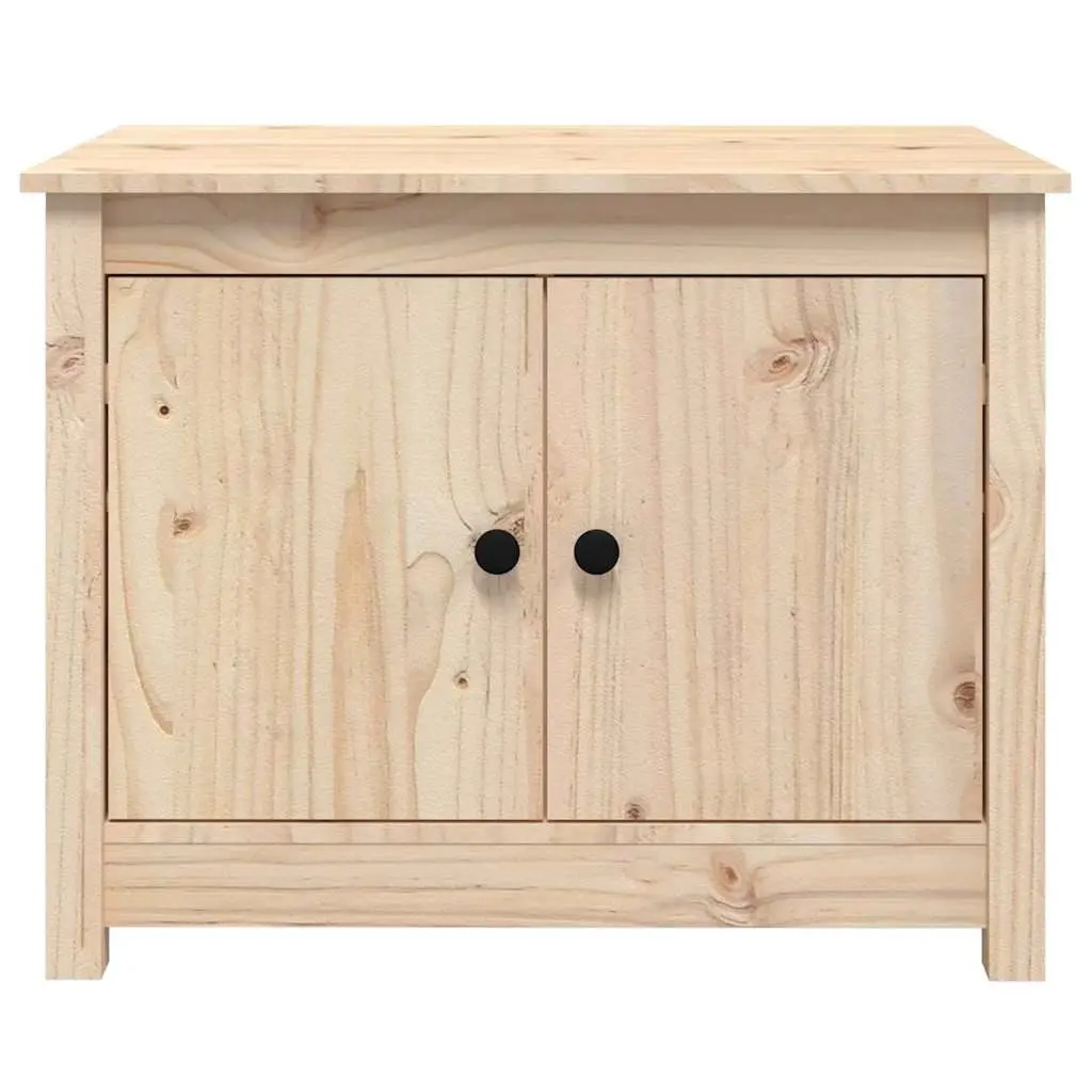 Coffee Table 71x49x55cm Solid Pine Wood Storage Compartments Brown Accent