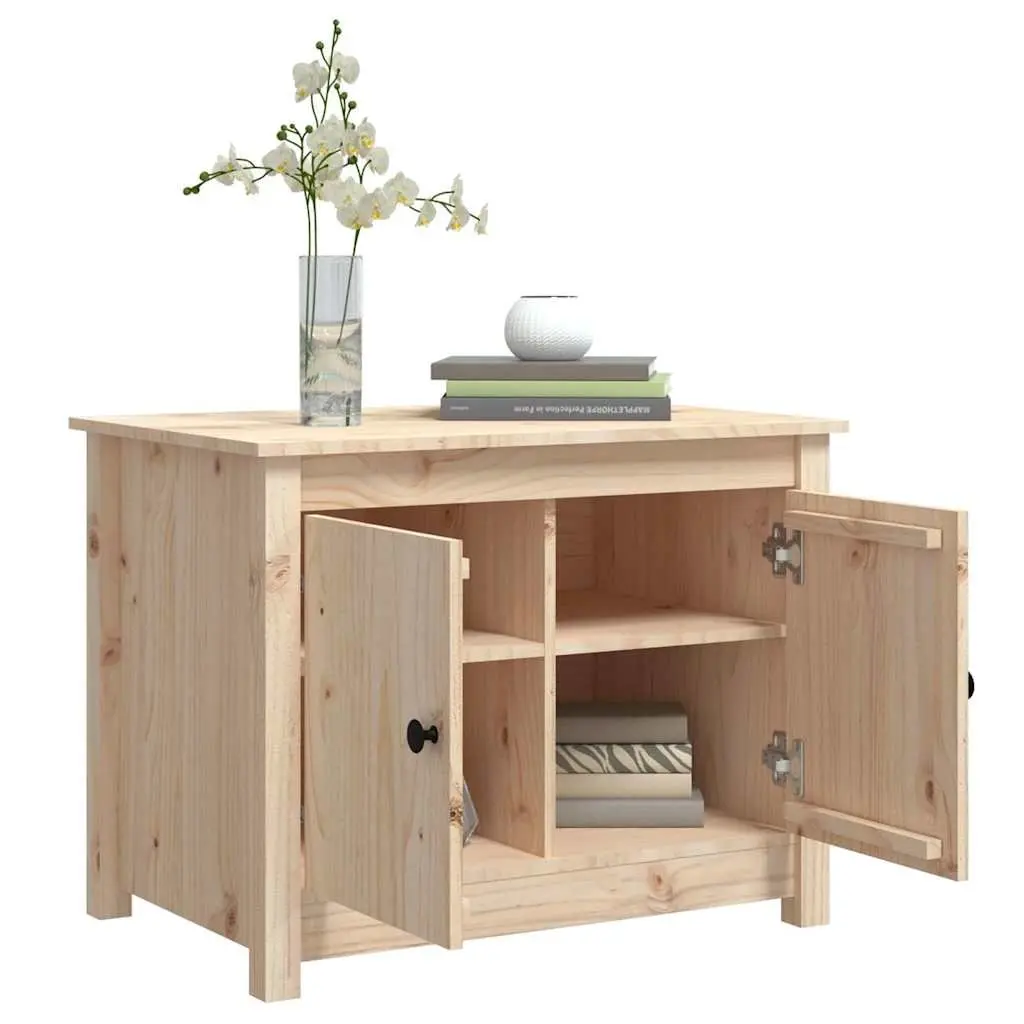 Coffee Table 71x49x55cm Solid Pine Wood Storage Compartments Brown Accent