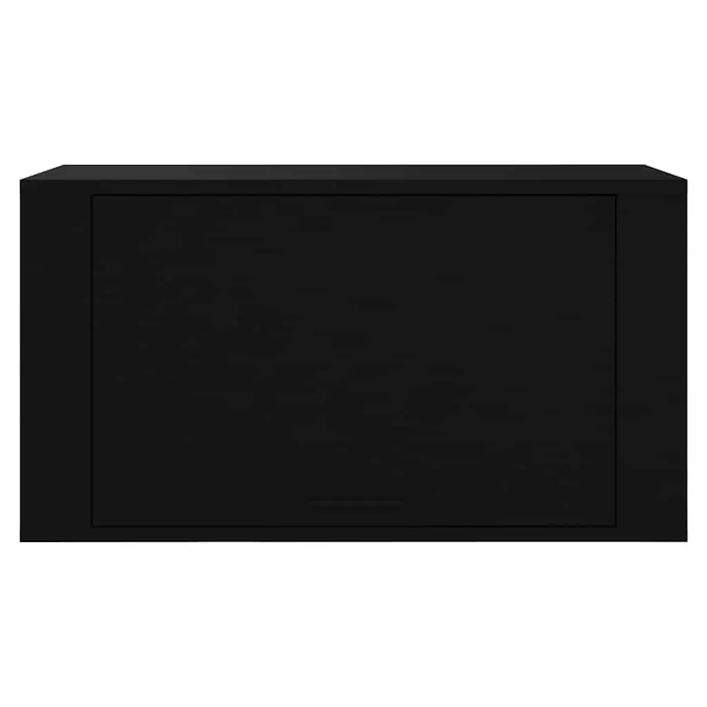 Shoe Cabinet Wall-mounted Engineered Wood Black 70x35x38cm Space Saving Storage