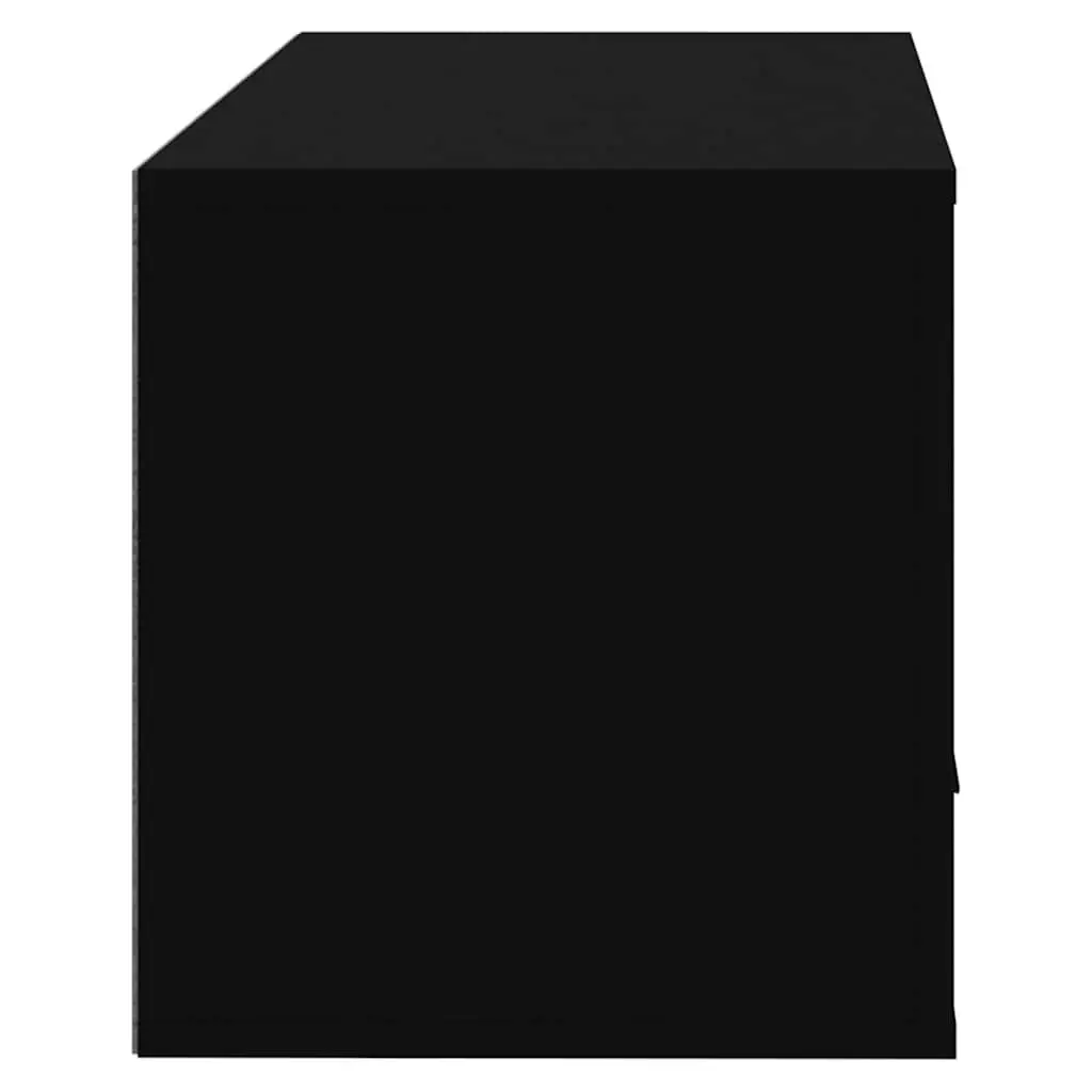 Shoe Cabinet Wall-mounted Engineered Wood Black 70x35x38cm Space Saving Storage