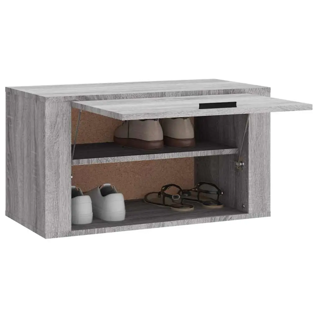 Wall-mounted Shoe Cabinet Engineered Wood 70x35x38cm Grey