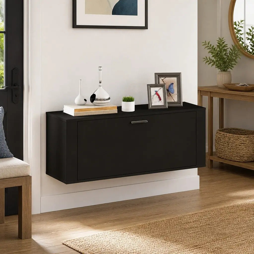 Wall Shoe Cabinet for Entryway or Hallway