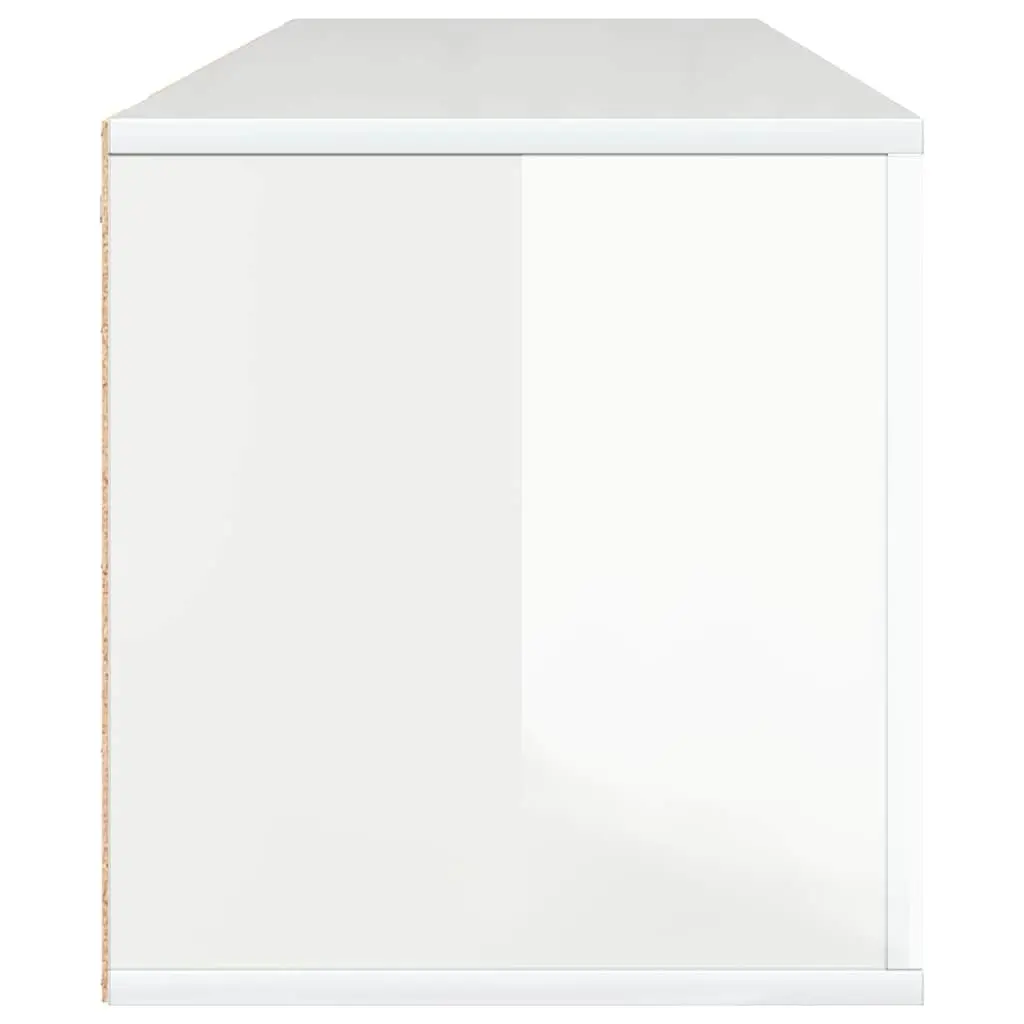 Wall Mounted Shoe Cabinet Engineered Wood 100x35x38 cm White High Gloss