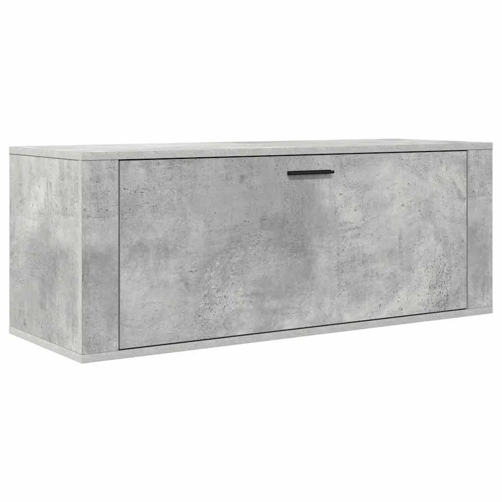 Wall Shoe Cabinet Engineered Wood 100 x 35 x 38 cm Grey Compact Storage Organiser Drop-Down Door